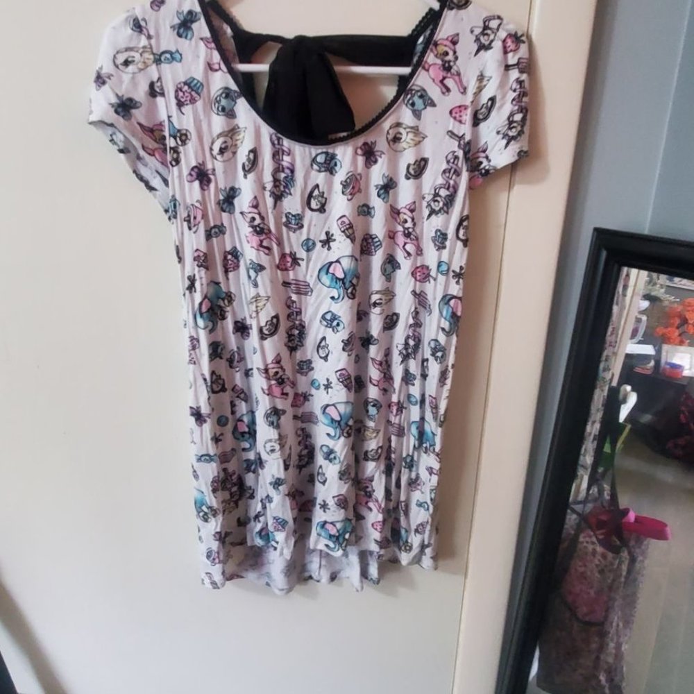 Bambi and Friends Keyhole Back with Bow Shirt